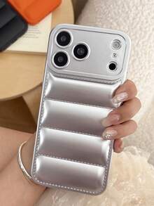 1pc New Spray Oil Silicone Phone Case Suitable For IPhone 11-17 Pro Max - Silver - View 2