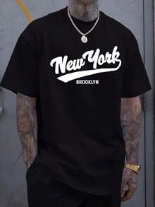 Camiseta de Manga Corta Holgada Casual Versátil con Estampado Divertido, para Vacaciones, Trabajo y Uso Diario - Negro - Ver 13