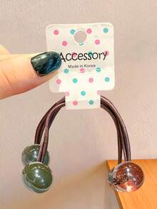 7/14pcs/Set Mixed Color Crystal Beaded Elastic Hair Ties, High Elasticity No Hair Damage - Suitable For Girls And Women, Multiple Color Options: Dark Brown, Milky White, Navy Blue, Burgundy And More, Casual, Commute, Outdoor Sports, Easy Hairstyling, Add Stylish Touch, Random Color,Travel,Birthday - Multicolor - View 6