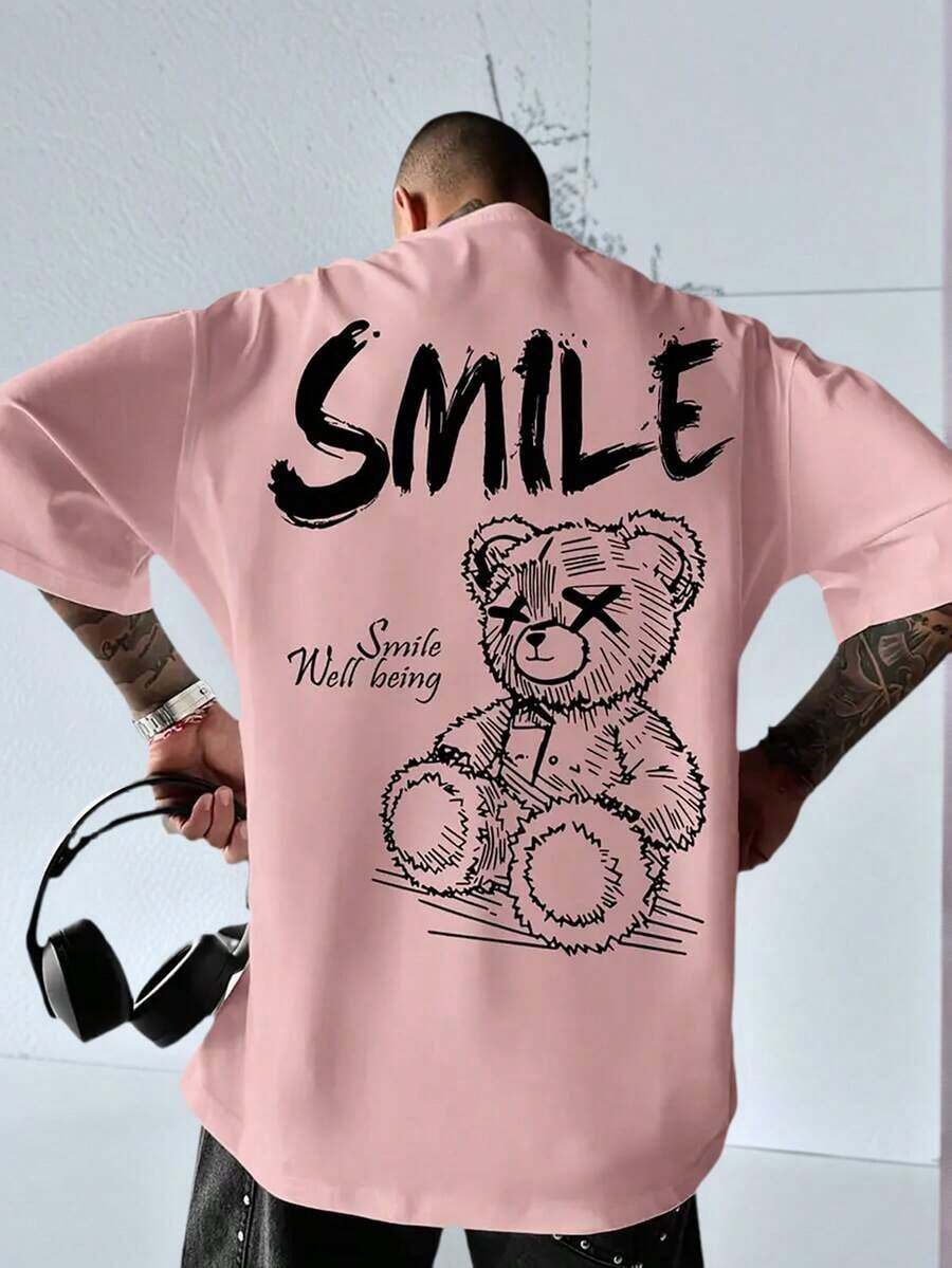Zrgoth Men's Simple And Versatile Printed Short Sleeve T-Shirt - 白色 - 查看 1