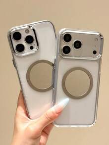 1pc Metal Rings Mobile Phone Case, Selfie Mirror Sticker, Magnetic Sheet Ultra-Thin Self-Adhesive Magnetic Metal Sticker Mirror Surface, Apply Universal Magnetic Sheet.For IPhone17Promax/17Pro/17/17Air/16ProMax/16Pro/16/16Plus/15ProMax/15Pro/15/15Plus/14ProMax/14Pro/14/14Plus/13ProMax/13Pro/13/12ProMax/12Pro/12/11 Smartphone Case, Suitable For Both Men And Women - Clear - View 3