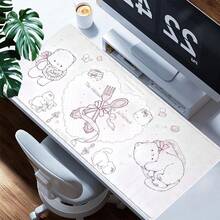 1個電競遊戲滑鼠墊 - 附可愛插圖圖案。大尺寸、防滑且可水洗的橡膠桌墊（辦公桌配件）。耐用、防污的遊戲滑鼠墊與桌面裝飾。給遊戲玩家的理想禮物 - C - 查看 3