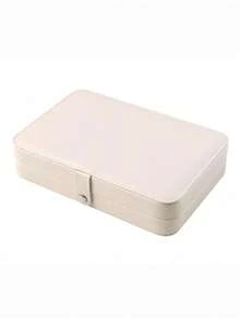1个大容量首饰收纳盒，便携式旅行整理盒，女士礼品盒，防水PU皮革首饰盒，化妆品收纳盒，戒指、项链和手镯收纳盒，旅行必备，女士礼物，节日礼物 - 彩色 - 查看 19