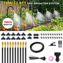 Senmeo 70Pcs 32.8Ft Automatic Drip Irrigation System, Garden Watering Irrigation Kit With 10pcs Adjustable Copper Nozzles, For Raised Bed, Lawn, Greenhouse - Bộ dụng cụ phun thuốc 32,8 feet - Xem 2