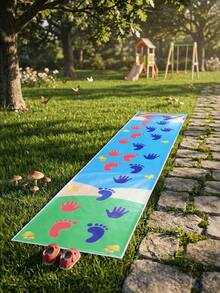 Alfombra de aventura portátil para acondicionamiento físico - Alfombra de juego de manos y pies para baby shower, fiesta de cumpleaños, con superficie fácil de limpiar y diseño plegable, ideal para viajes de camping, unión familiar - Multicolor - Ver 3