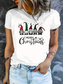 Camiseta Casual de Manga Corta para Mujer, Paquete de 1 - Cuello Redondo Cómodo, Camiseta Suave y Linda - Blanco - Ver 2