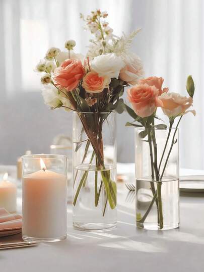 1pc Large Transparent Glass Vase - Modern Vase, Suitable For Home Decor, Can Be Used As Fish Tank Or Planter, Ideal Decoration For Living Room And Bedroom