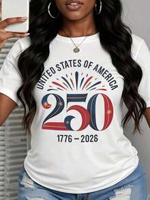 Camiseta de Celebración del 250º Aniversario del Día de la Independencia de los Estados Unidos de América 1776-2026 - Negro - Ver 8