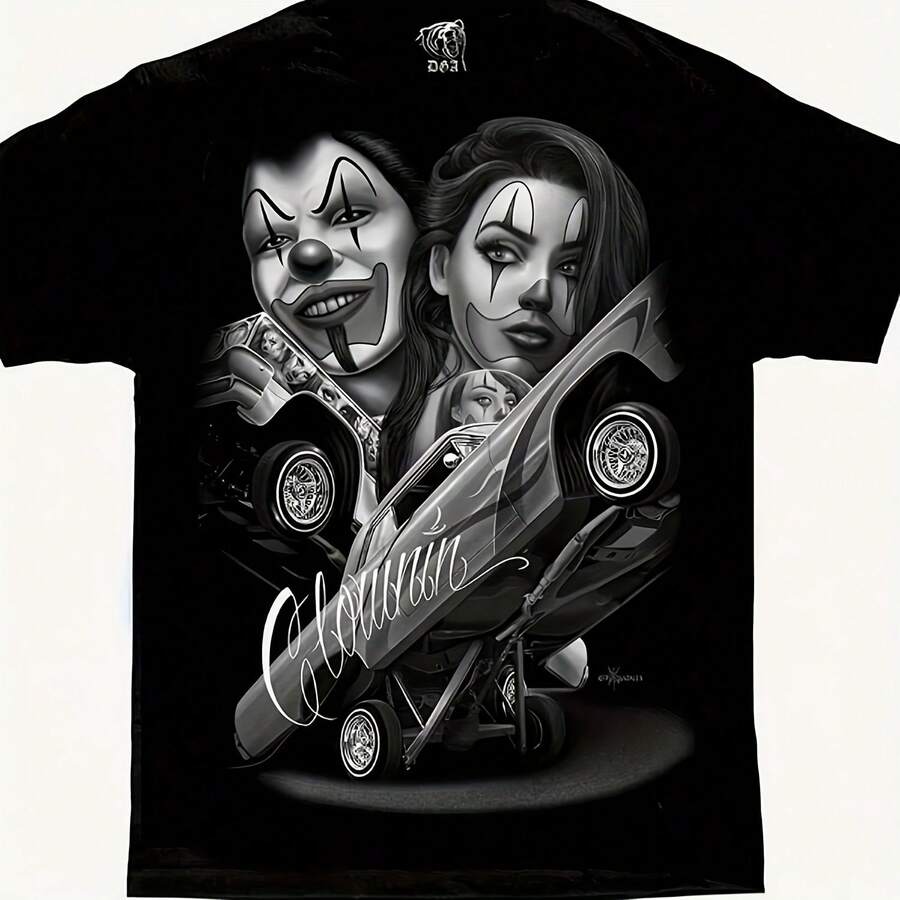 [DGA Homies Art] DGA Homies Art T Shirt, Comfortable Cotton Men's Round Neck Short Sleeves  Straight Clowning Payasa Lowrider Chola D Gonzales  180g - 款式 - 查看 1