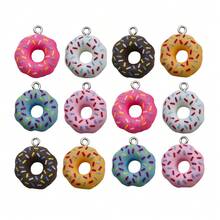 10/12 chiếc mặt dây chuyền hình bánh donut bằng nhựa màu pastel ngọt ngào kích thước 18x21mm có hiệu ứng kem phủ, dùng làm mặt dây chuyền bông tai DIY cho trang sức thủ công. - Nhiều màu - Xem 15