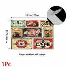 1 pieza, Decoración del hogar, Falda de mesa con estampado de café, Cortina pequeña de cocina, Cubierta de gabinete de cocina, Con agujeros para cortina, Fácil de colgar, Rectangular, Tejido a máquina, Lavable a máquina, Decoración y accesorios de cocina, Perfecto para gabinetes de cocina y decoración del hogar - Multicolor - Ver 16