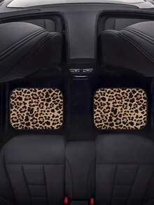 4pcs Leopard Print Car Floor Mats Set - All Weather Universal Fit For Front & Rear Seats - Suitable For SUV, Sedan And Truck - Unisex - A - View 3