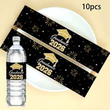 10/20pcs 2026 Graduation Water Bottle Stickers,Bachelor's Hat And Fireworks Design,Suitable For Graduation Party, Class Of 2026 Party , Party Favors ,Graduation Party Decorations - View 13