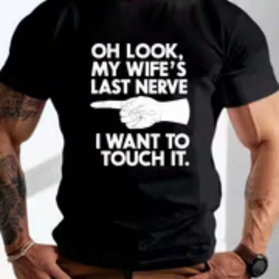 Printed T-Shirt For Men And Women - 黑色 - 查看 1