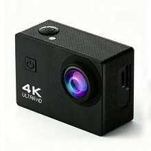 1 pieza Cámara de acción 4K Ultra HD - Cámara compacta y portátil estabilizada de gran angular de 1.8MP resistente al agua para buceo, motocicleta, bicicleta y dashcam, cámara deportiva recargable para vlogs (tarjeta microSD no incluida) + Manual de usuario electrónico gratuito para 31 países - Negro - Ver 10
