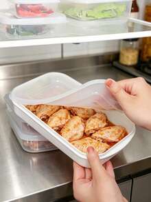 5pcs Food Storage Containers, Household Kitchen Food Preservation Organizer Boxes, PP Material, Microwave Bento Boxes, Refrigerator Meat & Vegetable Divider Sealed Containers - Multicolor - View 7