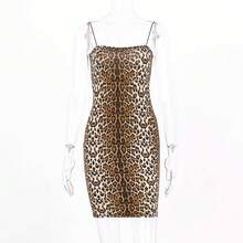 Vestido mini estampado leopardo pieza única más vendida - Dorado - Ver 9