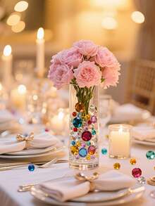1500pcs Rhinestone Decor, Suitable For Vase Filler, Tabletop Centerpiece, Cosmetic Storage, DIY Rhinestone Makeup Box, Wedding Party Table Decor And DIY Accessories. - 1 Set - View 5