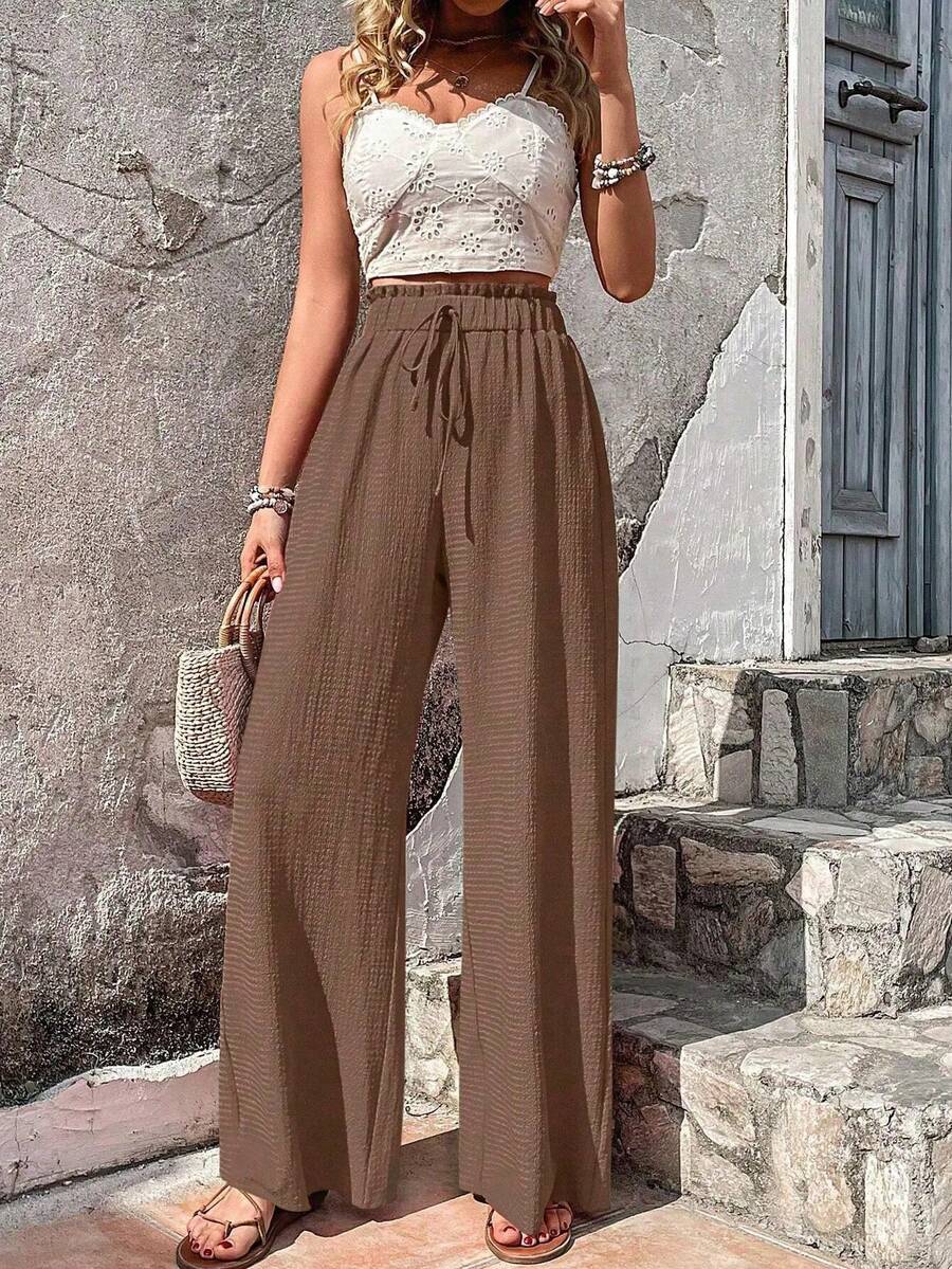 ropa transfronteriza para mujer, moda de primavera y verano, todo con burbuja, Europa y Estados Unidos, 2024 - Marrón - Ver 1
