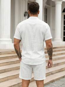 KIT Padre Collar + Shorts VISCOLINHO Men's Straight - Transparent White - View 2
