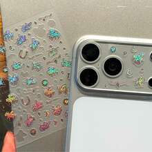 Unicorn Pattern DIY Sticker Lens Protector Film, Compatible With Apple 17 Pro Max/17 Pro Lens Protector, Compatible With Apple 17 Pro Transparent Full Coverage Protective Case With Metal Tempered Glass Rear Camera Screen Protector - Unicorn DIY Stickers + Lens Protector - View 2