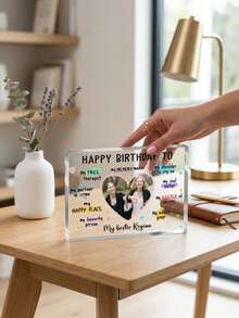 OBOVAY 1 Tấm bảng acrylic khắc hình kỷ niệm sinh nhật bạn thân theo yêu cầu, quà tặng sinh nhật bạn thân cá nhân hóa với ảnh và chữ viết tay, hình acrylic dễ thương dành cho bạn thân với câu nói đùa riêng và biệt danh "Nhà trị liệu miễn phí của tôi", món quà sinh nhật hoàn hảo cho bạn thân, quà tặng ảnh tình cảm cho bạn thân. - Nhiều màu - Xem 9