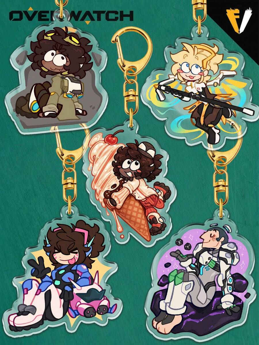 Móc khóa OVERWATCH, Móc khóa OVM, Mercy, DVA, Venture, Sigma, Ice Venture, Hàng hóa lưu niệm dành cho người hâm mộ trò chơi, Móc khóa hai mặt, Móc khóa sưu tầm, Móc trang trí túi xách, Phụ kiện xe hơi, Quà tặng ngày lễ, Quà tặng sinh nhật - Nhiều màu - Xem 1