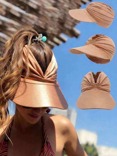 1pc Unisex Solid Color Wide Brim Baseball Cap, Suitable For Spring, Summer, Autumn And Winter, Versatile Outdoor Sports Sun Hat For Beach, Hiking, Fishing, Casual Daily Use