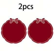 1/2/4pcs, Festive Bow Fabric Placemat, Suitable For Wedding Party Table Decoration Placemat, PVC Hot Stamping Placemat Simple Fashion Table Mat, Coffee Machine Mat, Non-Slip Heat Insulation Mat, Suitable For Wedding Parties, Festive Celebrations, Picnic Camping, Birthday Banquet Table Decoration Placemat - Multicolor - View 25