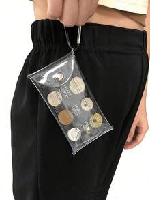 Colorful Transparent Coin Purse With Carabiner,Coin Clip Wallet Portable,Coin Purse Currency Organizer Transparent Card Case Neutral Mini Wallet Coin Case Travel Wallet Travel Accessory,Coin Storage Bag, Multi - Color Small Change Holder, Portable Key & Cash Organizer, Outdoor Travel/Everyday Commute Essential, Accessory For Women - Multicolor - View 11
