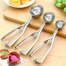 3pc, Unisex, Silver, Heavy Duty Commercial Grade Medium Scoop / Professional Ice Cream & Cookie Dough Scoop, High-Quality 304 Stainless Steel Material, Medium Size Capacity (Approx. 1. 5-2 Inch / 4-5 Cm Diameter, 1. 5-2 Oz / 45-60ml), Easy-Release Spring-Loaded Trigger & Sweep Blade, Polished Round Bowl For Smooth Food Release, Non-Stick & Easy To Clean (Dishwasher ), Ergonomic Non-Slip Handle, Durable & Rust-Proof, Professional & Heavy-Duty Kitchen Tool Style, Stainless Steel Food Scoop / Portion Scoop, For Ice Cream, Cookie Dough, Fruit Balls, Mashed Potatoes, Melon Balls, Muffin Batter, Rice, Home & Restaurant Kitchen, Commercial Use, As Gift For Bakers, Chefs, Home Cooks, Ice Cream Lovers, Meal Preppers - 1.96" - View 1