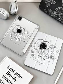 1 chiếc ốp lưng máy tính bảng gấp ba trong suốt bằng acrylic in hình phi hành gia, tương thích với iPad Mini6/Mini7/Air/Air2/9.7/10.2/10.5/Air4/Air5/10.9/Pro11-In.(M2)-2024/ Pro 11-In.(M4)-2024/ Air 11-Inch (M3) 2025/ (A16) 11 Inch thế hệ thứ 11 2025/ Air 8(M4)2026(11-Inch), chân đế điều chỉnh đa góc, khe cắm bút chì tích hợp, mặt lưng acrylic trong suốt cao, chống rơi, tự động bật/tắt màn hình, thiết kế tối giản/cá nhân hóa/sáng tạo/độc đáo, không bao gồm bút, một số model có khung viền. - Nhiều màu - Xem 4