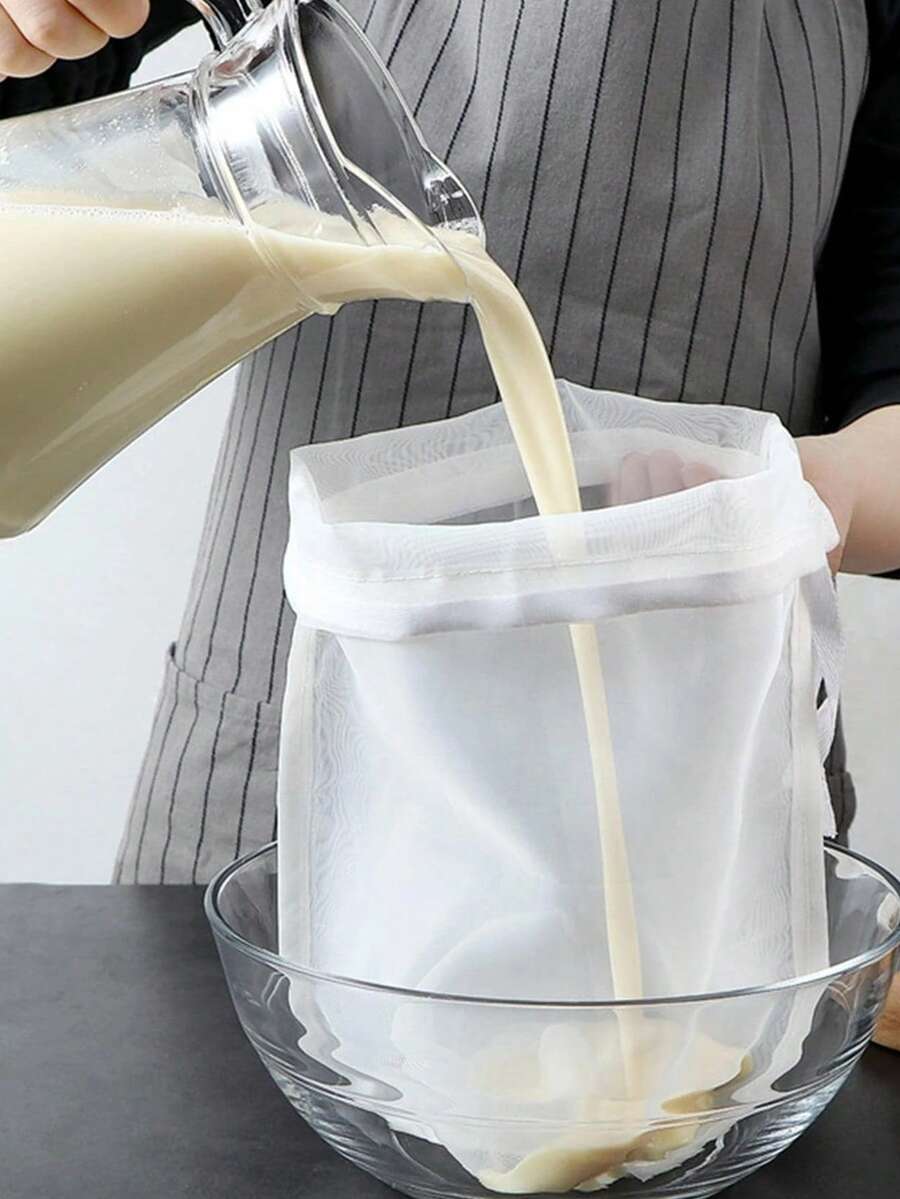 Reusable Fine Mesh Nylon Filter Bags, Suitable For Making Juice, Cheese, Cold Brew Coffee, Etc. Ultra-Fine Nylon Filter Cloth Multi-Purpose Food Strainer Bags, Nylon Material, No Static, Essential For Kitchen, Ideal Christmas Kitchen Gift For Home Chefs, Can Save Kitchen Storage Space - White - View 1
