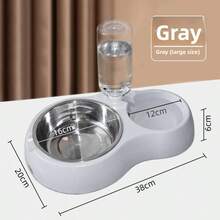 Alimentador automático y dispensador de agua 2 en 1 para mascotas, tazón de agua circulante antideslizante para gatos y perros - 500ml - Ver 2