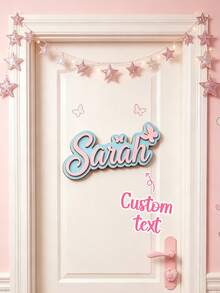 Papan Nama Kupu-Kupu Kayu Kustom - Dekorasi Dinding, Buatan Tangan, Pilihan Berbagai Warna. Sempurna untuk Kamar Tidur, Tempat Pernikahan, Hadiah untuk Remaja, Papan Nama Kamar Anak. - MultiWarna - View 2
