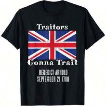 Distressed Benedict Arnold Traitors Gonna Trait British-Shirt - Black - View 7