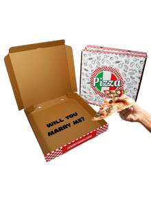 Reveal Rooster Wedding Pizza Box Collection  12" Pizza Box – Will You Marry Me / We're Getting Married -1 Pc - WILL YOU MARRY ME?- 1 Pack - 查看 1