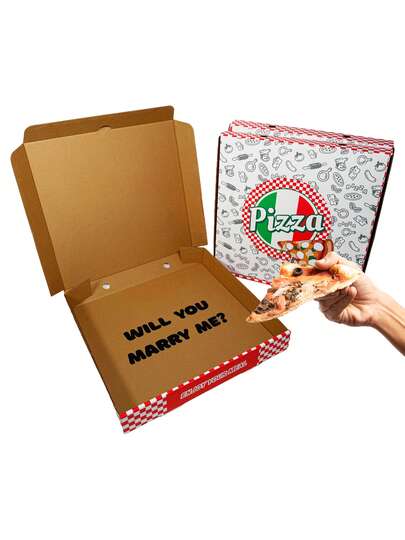 Reveal Rooster Wedding Pizza Box Collection  12" Pizza Box – Will You Marry Me / We're Getting Married -1 Pc