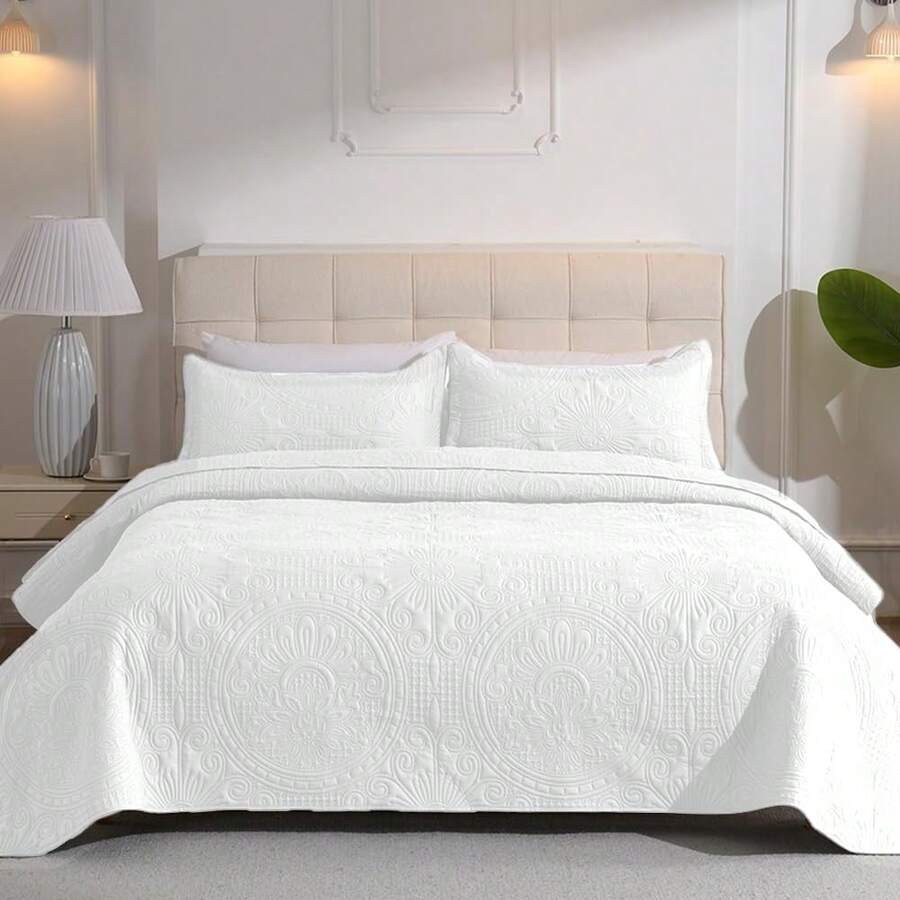 Colcha Bouti Estampada Cama 90cm,105cm,135cm,150cm,180cm, Cubre Cama Reversible con 1 o 2 Funda de Cojín, Suave y Ligera Primavera Verano - Estampado 9 - Ver 1