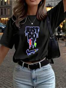 Dam-T-shirts - Svart - Visa 6