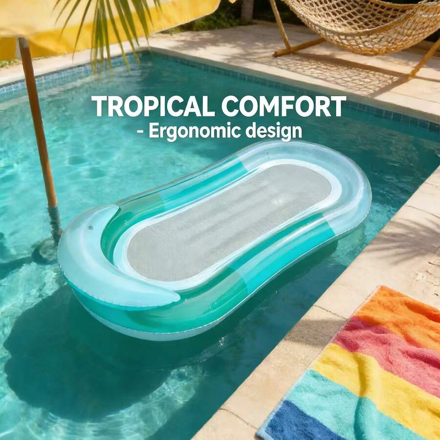 Tumbona flotante para adultos, cama flotante inflable para piscina, sofá flotante para playa - Tabla flotante de gelatina verde - Ver 1