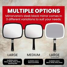 Hand Mirror With Ergonomic Handle - Portable Handheld Mirror For Makeup, Se- Haircut, Salon, Barber, And Dental Use - 20cm W X 28cm L (Black) - 11Lx7.9絞盤 - 查看 8