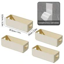 Organizador de Gabinete de 1/2/4 Piezas, Estante de Almacenamiento Plegable de Plástico para Montar en la Pared, Organizador de Cocina, Soporte para Especias sin Perforaciones - Transparente 1 unidad - Ver 19