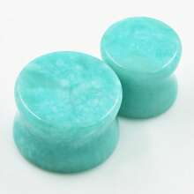 2 chiếc khuyên tai bằng đá thiên thể nguyên khối, thiết kế tối giản, unisex. - Mở rộng tai Amazonite - Xem 14