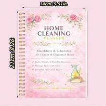 Sổ tay lên kế hoạch dọn dẹp nhà cửa màu hồng hoa hồng nữ tính, danh sách kiểm tra tổ chức nhà cửa độc quyền dành cho phụ nữ dịu dàng, sổ ghi chép theo dõi công việc nhà hàng ngày, hàng tuần, hàng tháng, nhật ký dọn dẹp hiệu quả cho người nội trợ và các bà mẹ. - Hồng - Xem 3