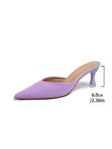 2026 Spring/Autumn New French Pointed Toe High Heel Pumps, Suede Low Vamp Work Shoes For Women - Purple - View 7
