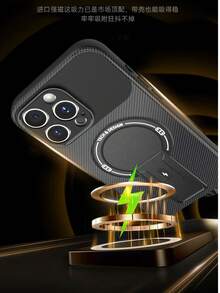 1 ốp lưng điện thoại có nam châm sạc không dây, màu đen vân sợi carbon, tương thích với Apple 17 Pro Max, 17E, 16, 15, 14, 13, 12, 11 Pro Max/Pro/Plus, chống sốc, chống rơi, chống trượt, chống bám vân tay. - màu đen - Xem 7