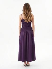 Women's Summer Smocked Ruffle A-Line Slip Dress  Soft Breathable Vacation Cocktail Beach Streetwear - Purple - View 6