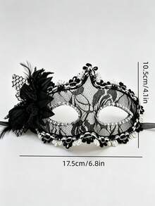 1/3pcs Masque facial en dentelle incrusté de diamants haut de gamme, disponible en noir, blanc et rouge. Convient pour les fêtes de maquillage, les fêtes d'Halloween et comme accessoires pour se déguiser et décorer.,Fierté,Robe de soirée - Multicolore - Voir 9