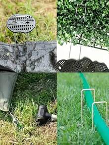 100 pièces Clous de sol en acier galvanisé en forme de U, clous de pile de jardin anti-herbe, fixations de pelouse en métal, clous anti-vent - Multicolore - Voir 7